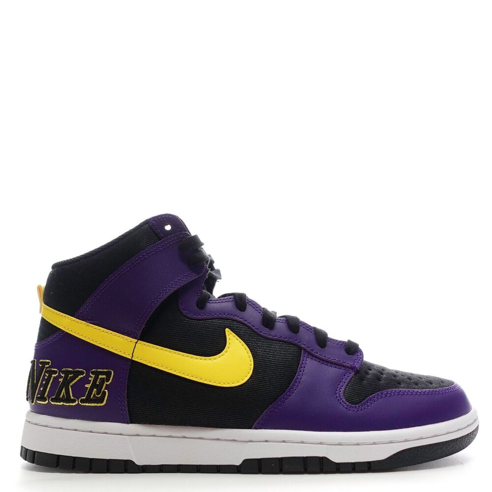 Nike Dunk High Premium EMB Lakers Black Purple Mens Size 11.5 DH0642-001